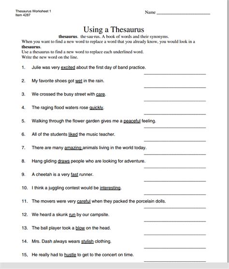 assignment thesaurus